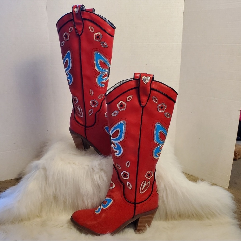 Red Delia’s/Dolls Kill Butterfly Boots
